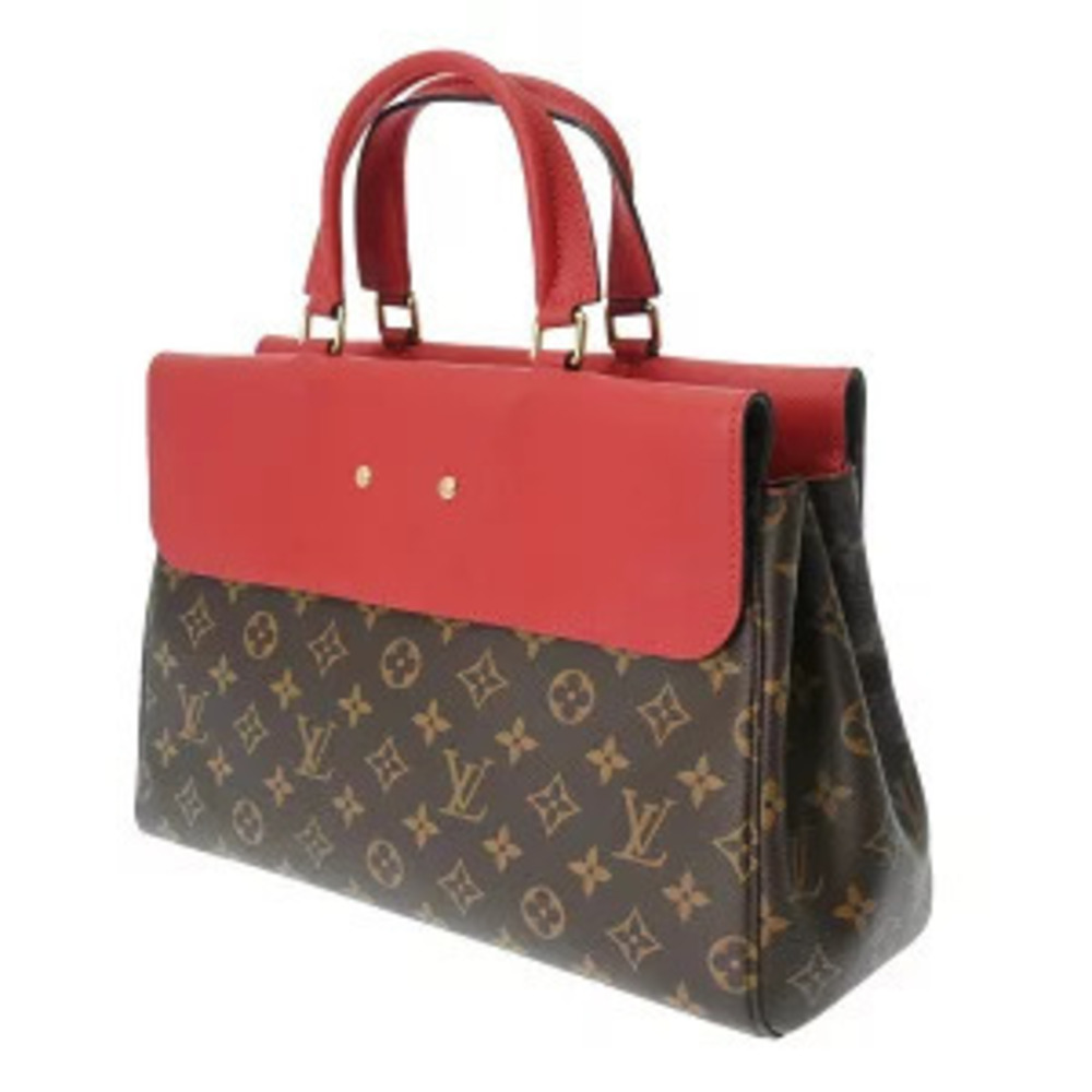 Louis Vuitton Canvas Red Monogram Venus Handbag Cerise Brown